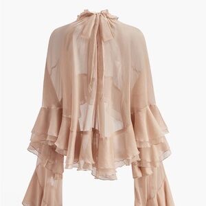 Elegant Sheer Ruffle Blouse